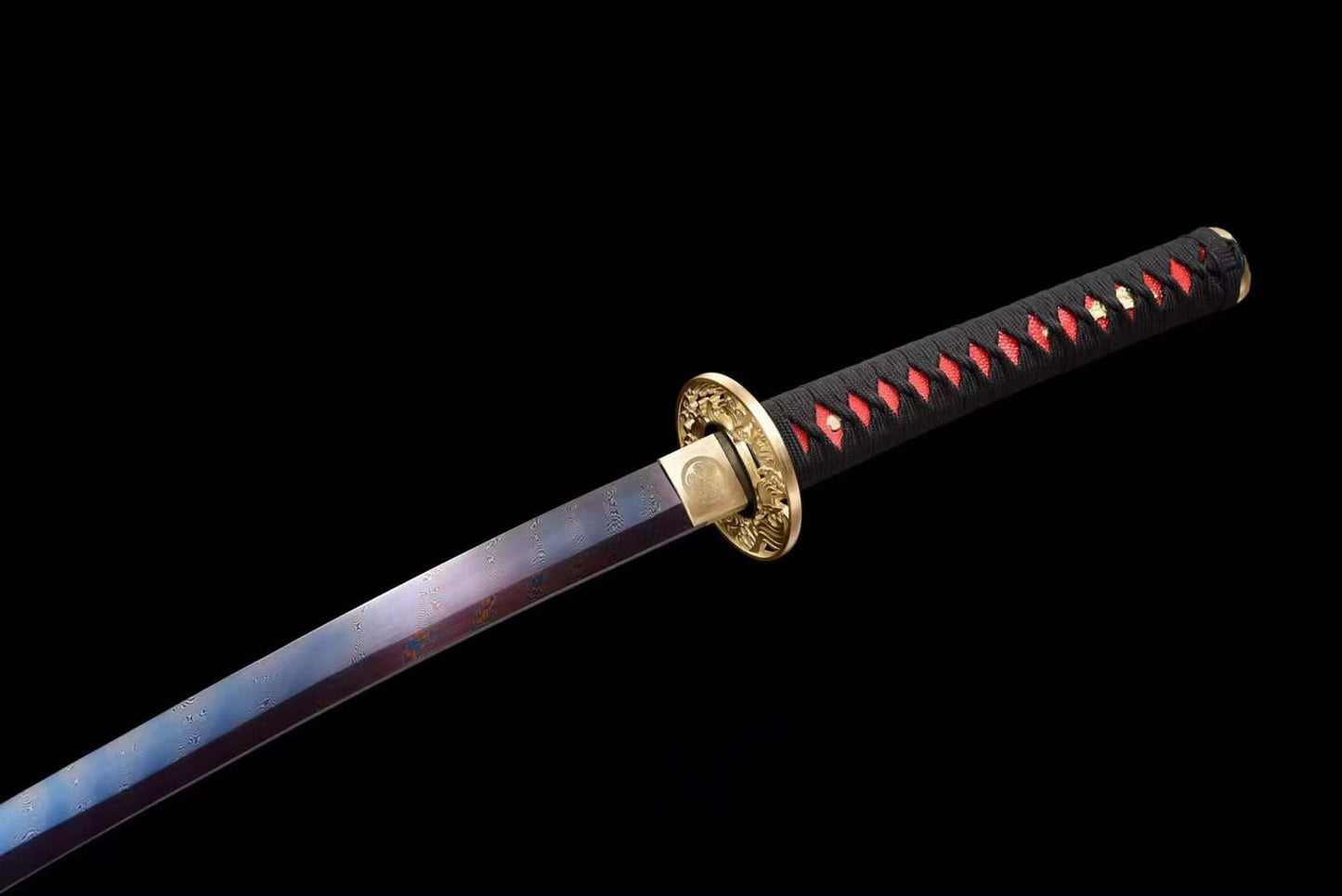 Hand Forged Japanese Samurai Katana Naraka:Bladepoint Pattern Steel Blade baking blue