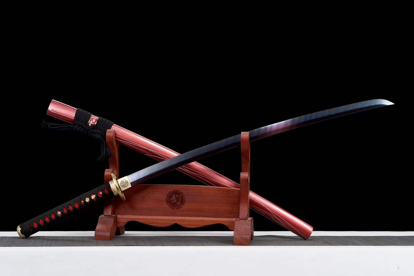 Hand Forged Japanese Samurai Katana Naraka:Bladepoint Pattern Steel Blade baking blue