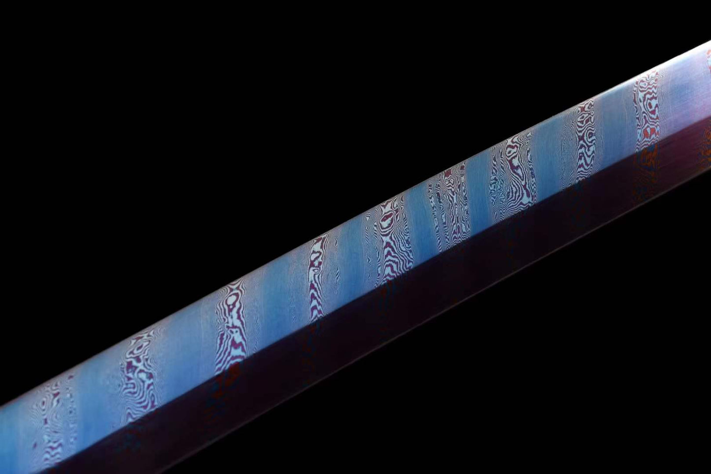 Hand Forged Japanese Samurai Katana Naraka:Bladepoint Pattern Steel Blade baking blue