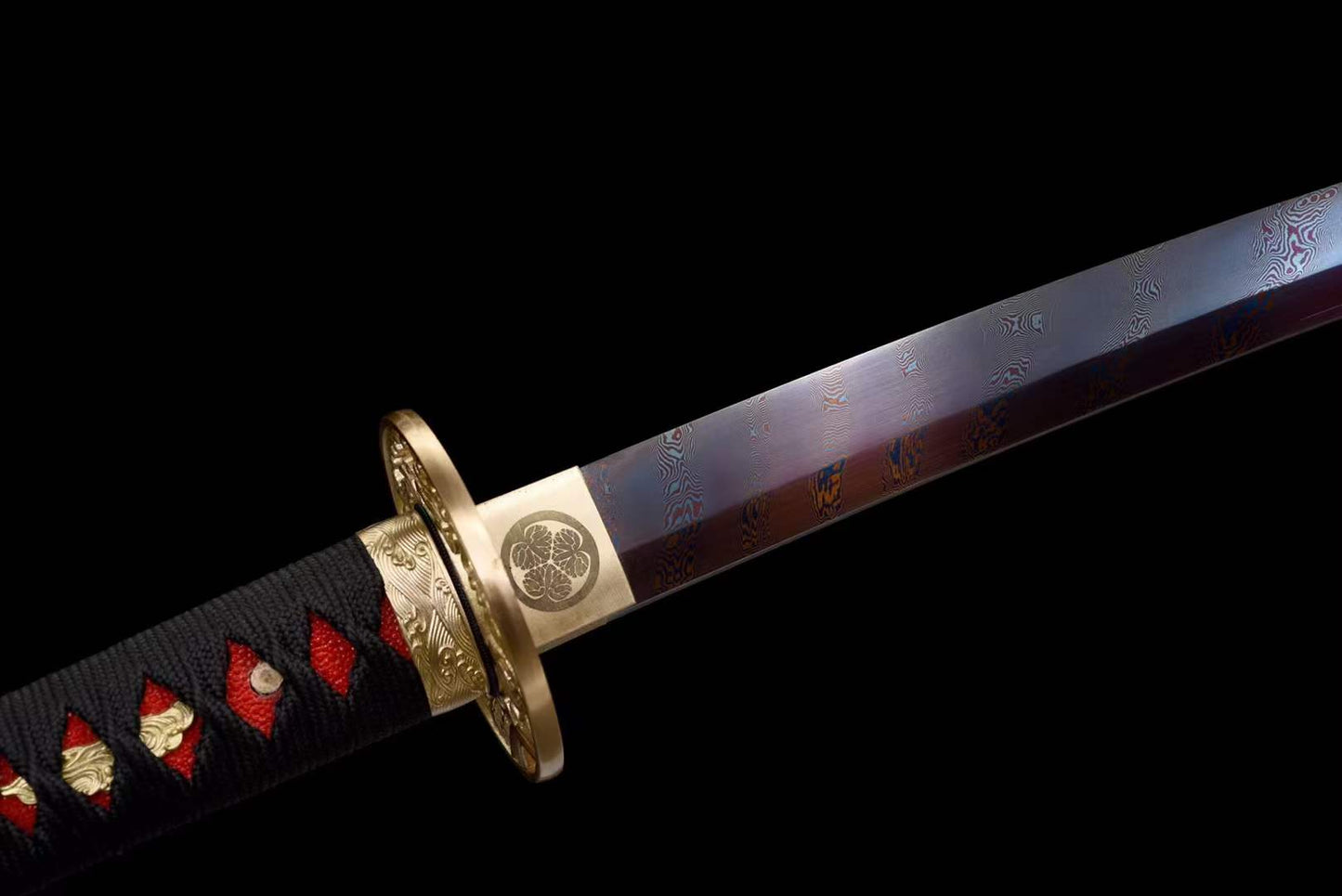Hand Forged Japanese Samurai Katana Naraka:Bladepoint Pattern Steel Blade baking blue