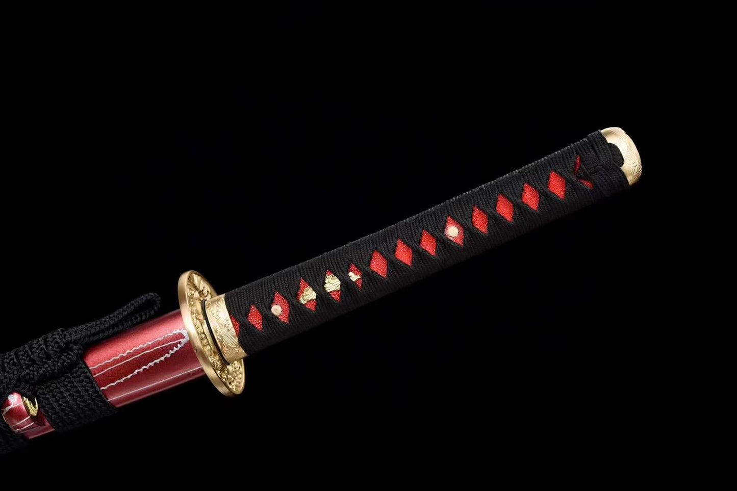 Hand Forged Japanese Samurai Katana Naraka:Bladepoint Pattern Steel Blade baking blue