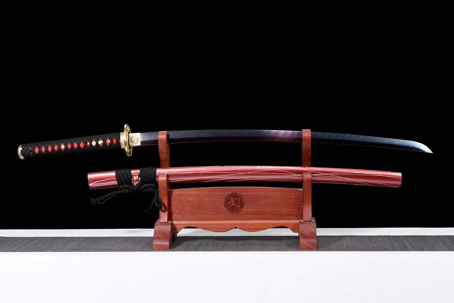 Hand Forged Japanese Samurai Katana Naraka:Bladepoint Pattern Steel Blade baking blue