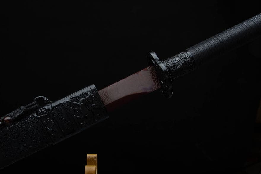 Handmade High Carbon Steel Archaic Blood Dragon Tang Heng Sword
