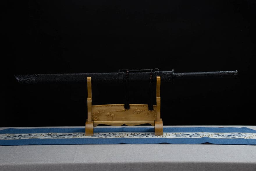 Handmade High Carbon Steel Archaic Blood Dragon Tang Heng Sword