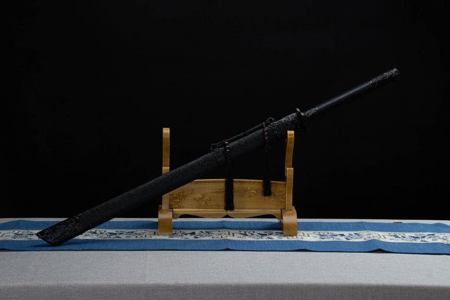 Handmade High Carbon Steel Archaic Blood Dragon Tang Heng Sword