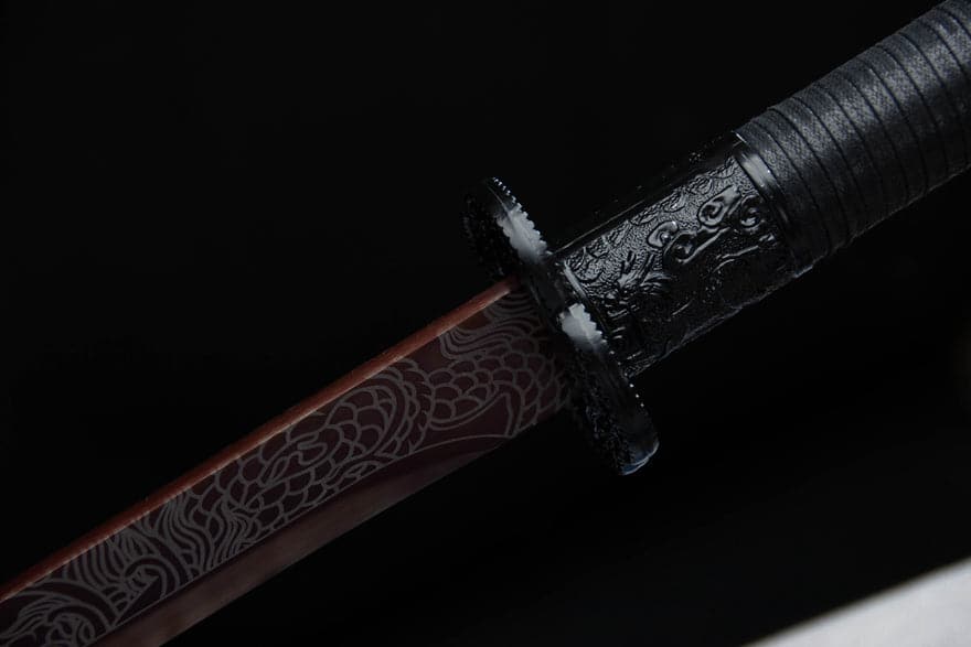 Handmade High Carbon Steel Archaic Blood Dragon Tang Heng Sword