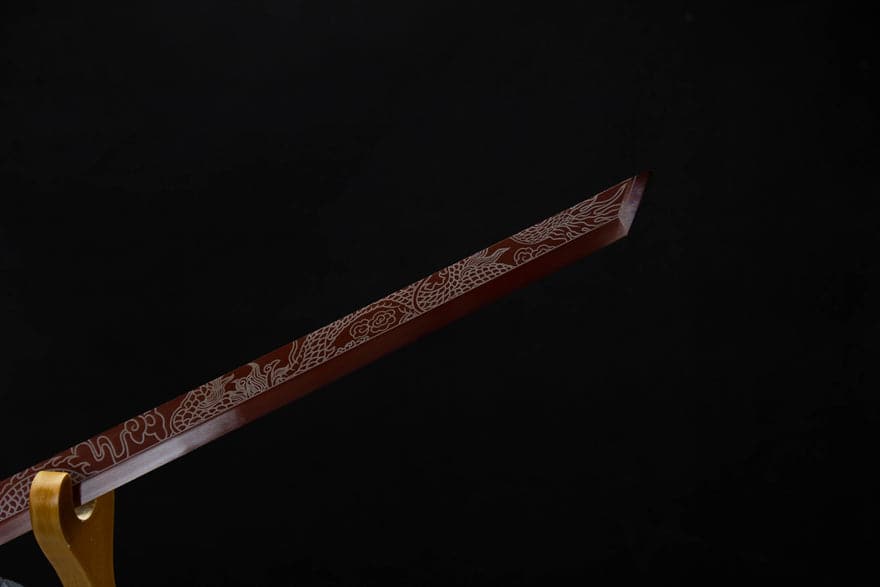 Handmade High Carbon Steel Archaic Blood Dragon Tang Heng Sword