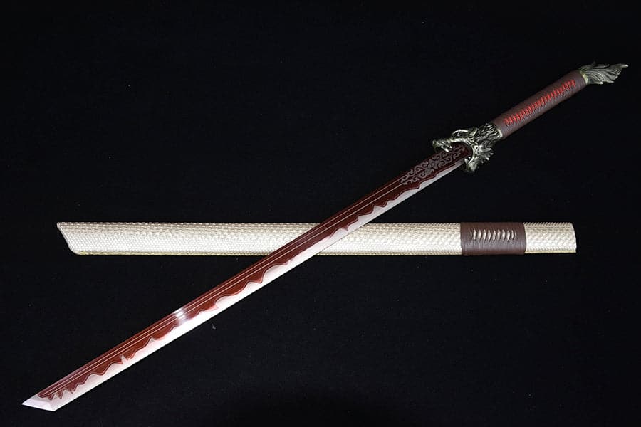 Handmade High Carbon Steel Flowing Shadow Chinese Sword With Red Blade