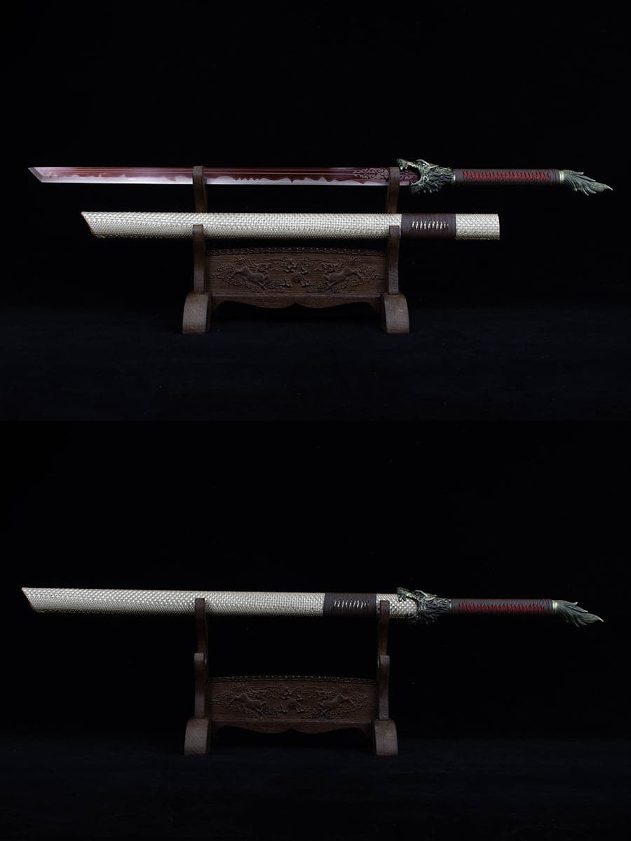 Handmade High Carbon Steel Flowing Shadow Chinese Sword With Red Blade