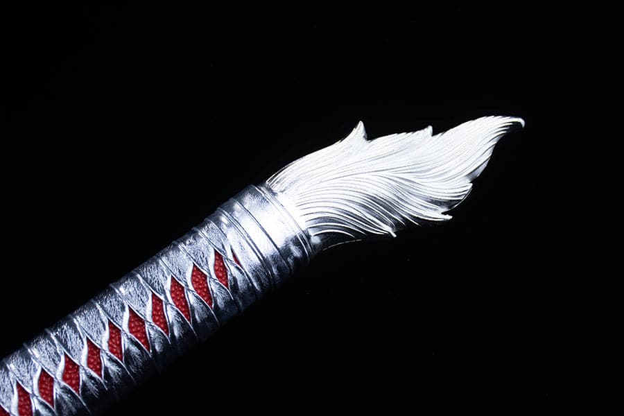 Handmade High Carbon Steel Inferno Thunderwolf Chinese Sword With Red Blade