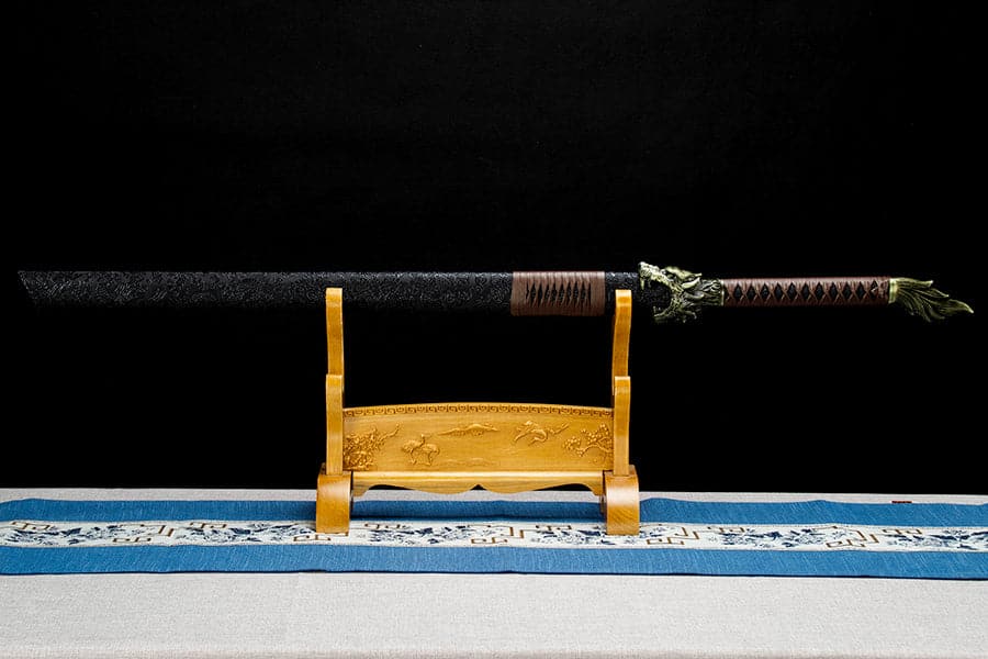 Handmade High Manganese Steel Thorny Dire Wolf Chinese Sword With Black Sheath