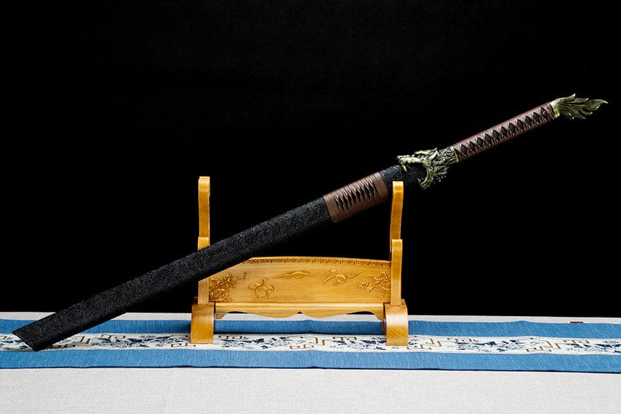 Handmade High Manganese Steel Thorny Dire Wolf Chinese Sword With Black Sheath