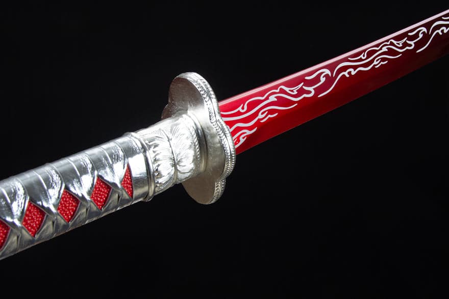 Handmade High-performance Manganese steel Chinese Sword With Red Blade