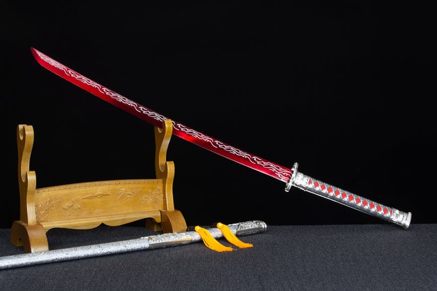 Handmade High-performance Manganese steel Chinese Sword With Red Blade