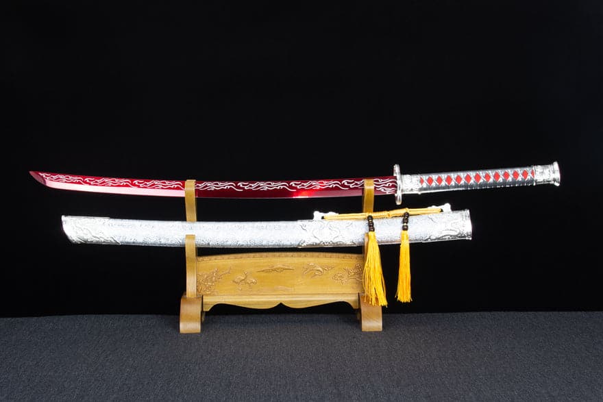 Handmade High-performance Manganese steel Chinese Sword With Red Blade