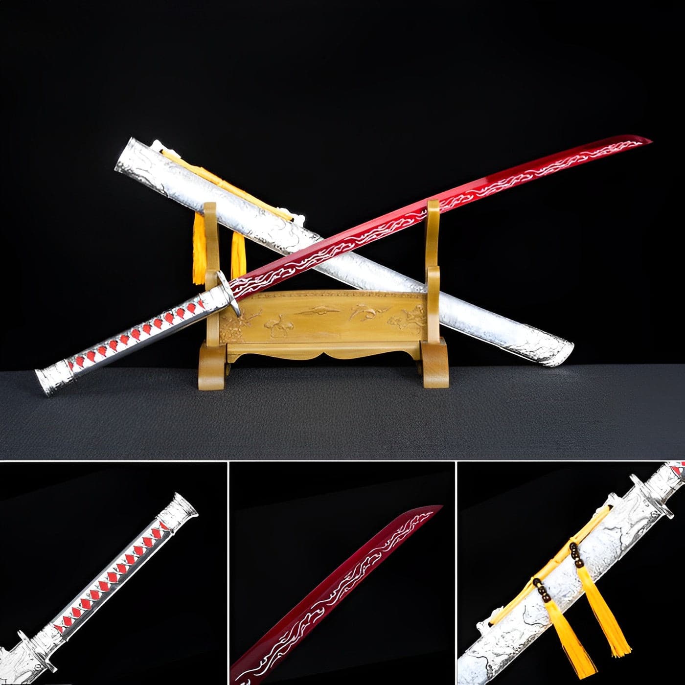 Handmade High-performance Manganese steel Chinese Sword With Red Blade