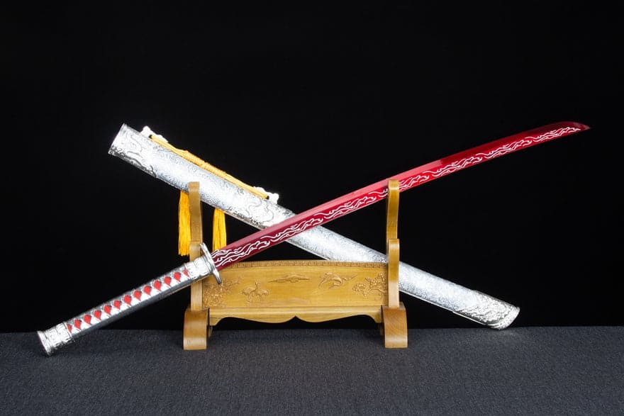 Handmade High-performance Manganese steel Chinese Sword With Red Blade